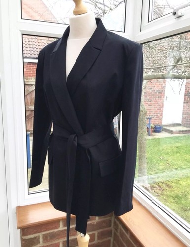 Zara navy blue belted - navy,