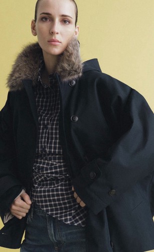 Zara navy short - navy, fur