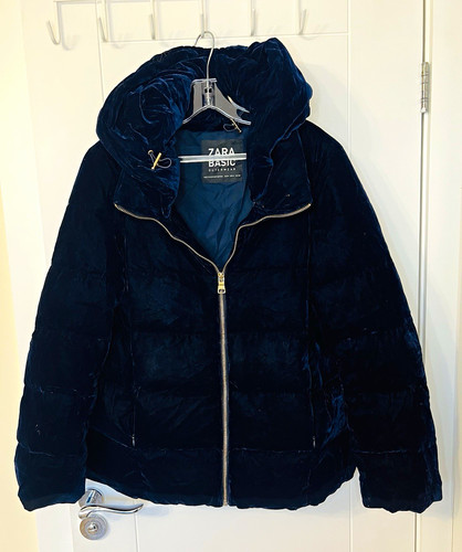 Zara velvet down puffer jacket - down,