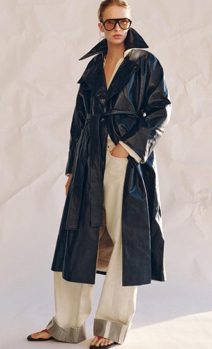 Zara navy oversize leather - navy,
