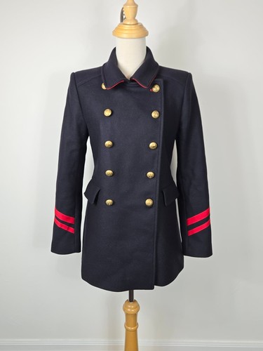 Zara woman navy wool military - woman,