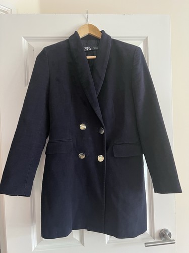 Zara navy blue faux suede - zara,