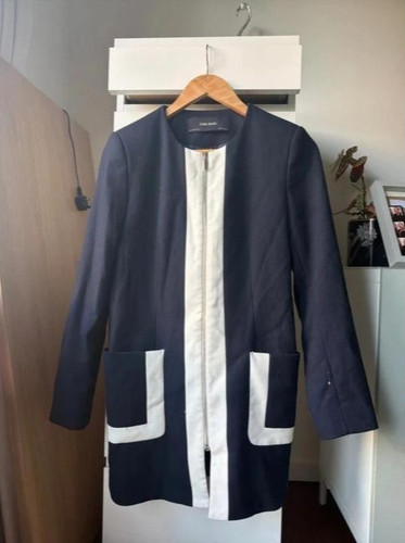 Zara navy blue white striped - zara,
